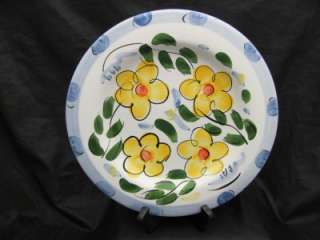 Hausenware Blue Yellow Flower Floral Large Accent Plate  