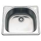   25 by 22 Inch Single Bowl Drop In Stainless Steel Kitchen Sink