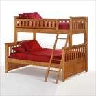 Night & Day Ginger Twin over Full Bunk Bed in Medium Oak Finish w 