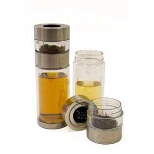   Tea Brewer and 8 Ounce Tea Cup All In One, Stainless Accents at 