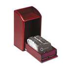   Photo Frame Business Card File Holds 300 2 1/4 x 4 Cards, Mahogany