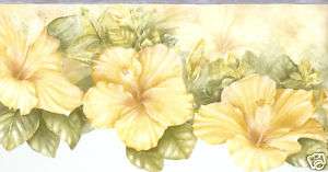 DIE CUT YELLOW GOLD HIBISCUS 9.99 Wallpaper bordeR Wall  