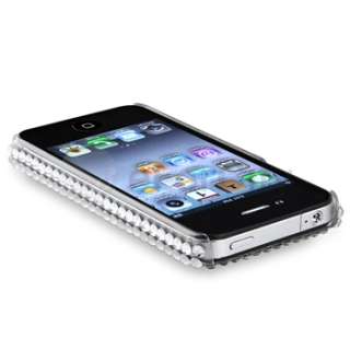 Silver Rhinestone Bling Hard Case Cover For iPhone 4 4S 4G 4GS 4G 