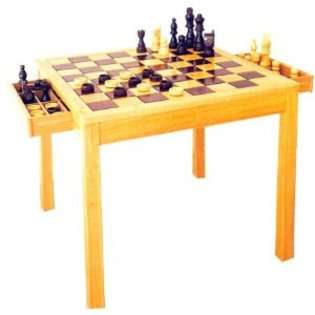   Checkers 2 in 1 table w/ Chessmen & Checkers Chips   7 High King at