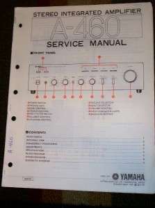 Yamaha Service Manual~A 460 Integrated Amplifier Amp  