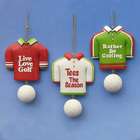 KSA Club Pack of 12 Inscribed Golf Shirt and Ball Christmas Ornaments 