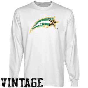 NCAA George Mason Patriots White Distressed Logo Vintage Long Sleeve T 