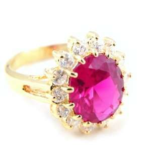    Gold plated ring Victorina ruby   .   Taille 60 Jewelry
