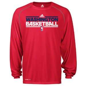 Washington Wizards Red adidas On Court Practice ClimaLite Long Sleeve 
