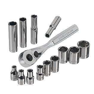 14 pc. Socket Wrench Set, SAE, 1/4 in. dr.  Craftsman Tools Wrenches 