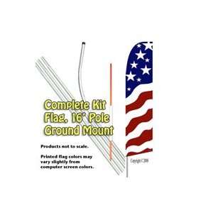  USA New Glory Feather Banner Flag Kit (Flag, Pole, and 