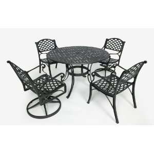 Three Coins TC2000E Crossweave 46 Inch Round Table with 2 