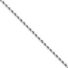 JewelryWeb 14k White Gold 2mm Diamond Cut Rope Chain Bracelet   6 Inch