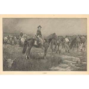  1885 Across Country With Cavalry Column Military 