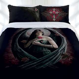 ANNE STOKES ANGEL ROSE Gothic KING Bed Quilt Cover Set  