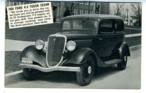 1934 Adv Postcard 34 Ford V 8 Tuder Sedan Callao MO  