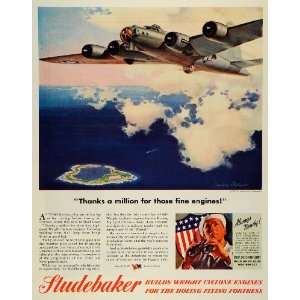  1944 Ad Studebaker Island Flying Fortress Heavy Bomber 