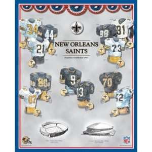   New Orleans Saints 11 x 14 Uniform History Plaque