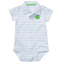 Carters Boys Stripe Polo Creeper   Blue Frog (6 Months)   Carters 