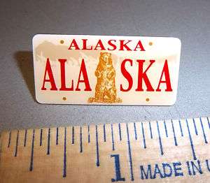 Alaska Kodiak Bear Style license plate tie tac pin  