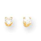 goldia 14k Gold 3mm white zircon Earrings