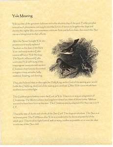 Book of Shadows page Wicca Wiccan Yule Meaning Pagan History  