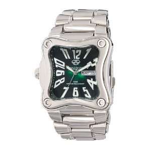   Flux Stainless Steel Bracelet with Dark Green Face Dive Watch Sports