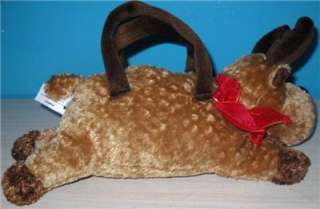 Plush Stuffed Galerie Reindeer Purse Handbag Bag  