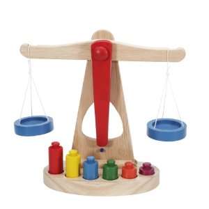  Children Toy Balance Scale w/ Wooden Weights Toys & Games