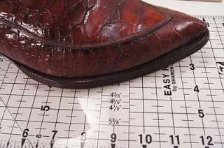   Vintage FULL Alligator Belly Patch Quilt Brown 10 D Mens Western Boots