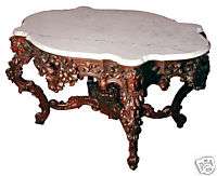 5657 Rare Rosewood Carved 57 Marble Top Center Table  