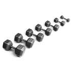 cast iron vinyl coated dumbbell set 10 pieces with rack