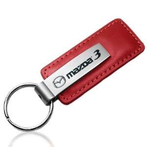  Mazda 3 Red Leather Car Key Chain, Official Licensed 