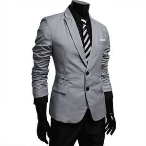 THELEES (RJK) Mens 2 button slim jacket blazer GRAY  