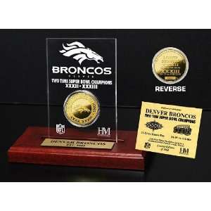  Denver Broncos 2x Super Bowl Champs Etched Acrylic Sports 