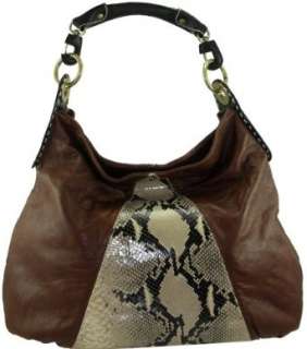   Rowley Amandine Womens Brown Leather Phyton Hobo Handbag Clothing
