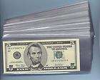 100 New Sleeves 3 x 7 for U.S paper money / Banknotes 2.5 mil .