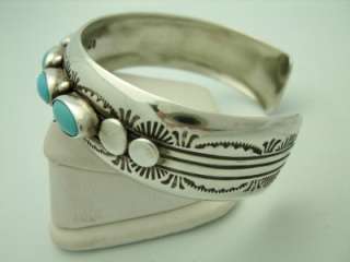   Silver Navajo Turquoise Cuff Bracelet By JD Native American  