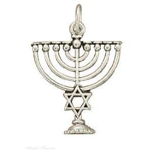  Sterling Silver 3D Jewish Menorah Charm Jewelry