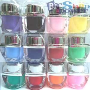 12 PCS Solid Colors UV Builder Gel Acrylic Nail Art 8ml  