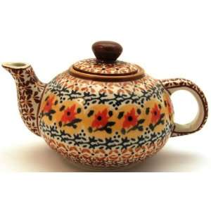  Polish Pottery Small Teapot DU70 Patio, Lawn & Garden