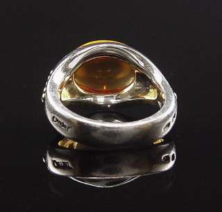   LAGOS CAVIAR STERLING 18K LARGE CABOCHON CITRINE COCKTAIL RING  