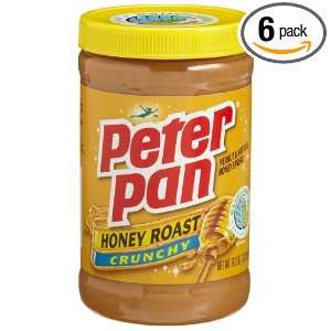 Peter Pan Honey Roast Crunchy Peanut Butter, 16.3 Ounce Plastic Jars 