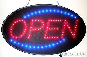 Animated Oval LED Neon Light Open Sign Super Size U730  