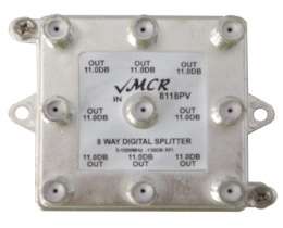 Splitter Cable TV 8 Way Vertical Ports 5Mhz to 1000Mhz  