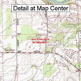  USGS Topographic Quadrangle Map   Ann Arbor West, Michigan 