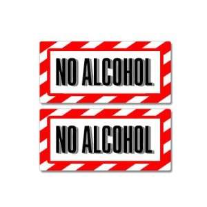No Alcohol Sign   Alert Warning   Set of 2   Window Business Stickers