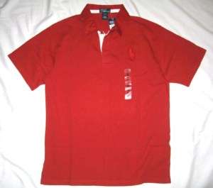 NWT Ralph Lauren Boys Polo Big Pony Rugby RED Shirt XL  