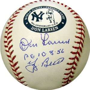   Commemorative Dual Autographed Baseball with PG 10 8 56 Inscription