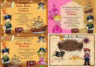 Pirate, Princess, Fairy, Mermaid & Prince Invitations  